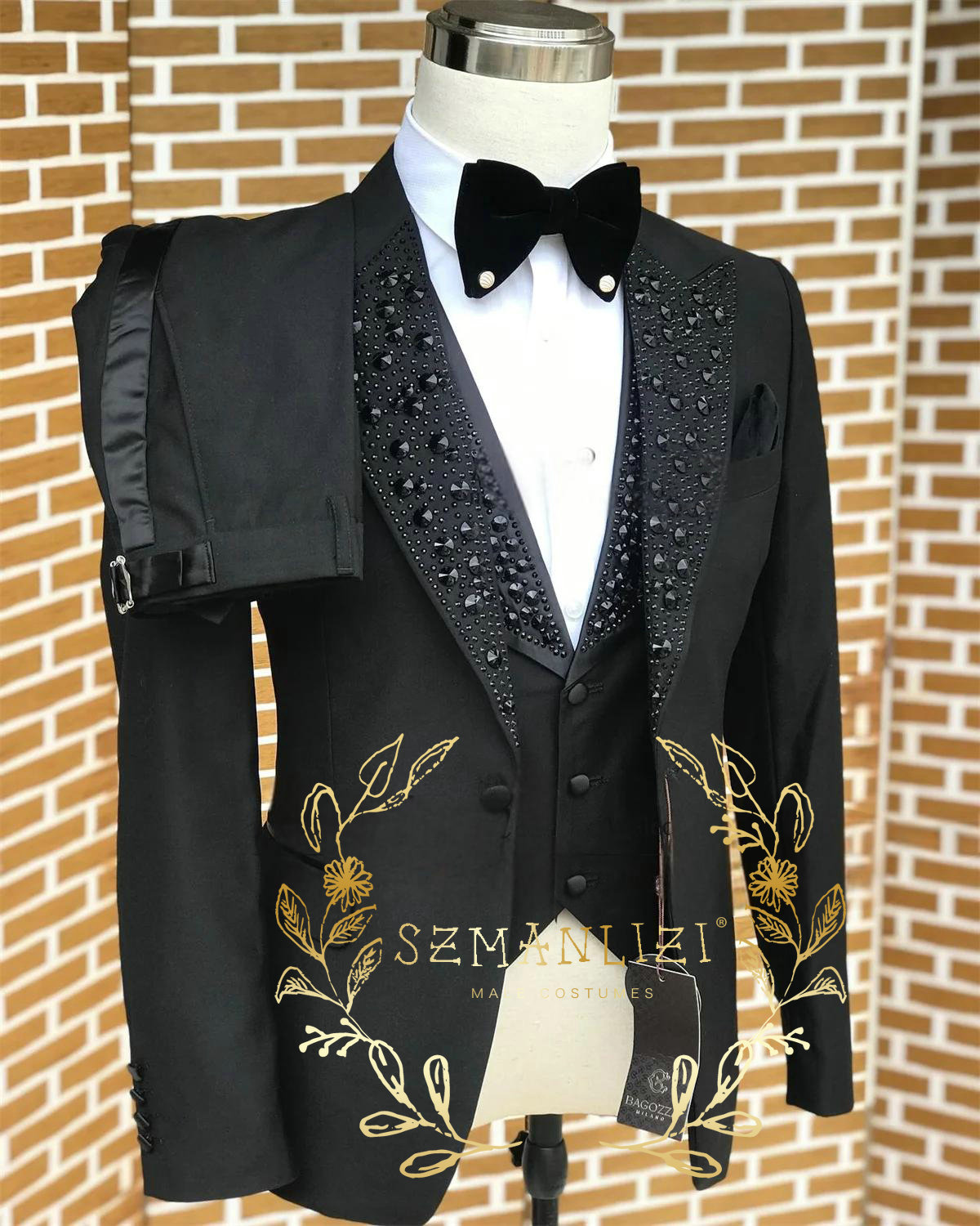 Formal Wear For Men Black Suit - Black Men Suits Luxury Stone Crystal