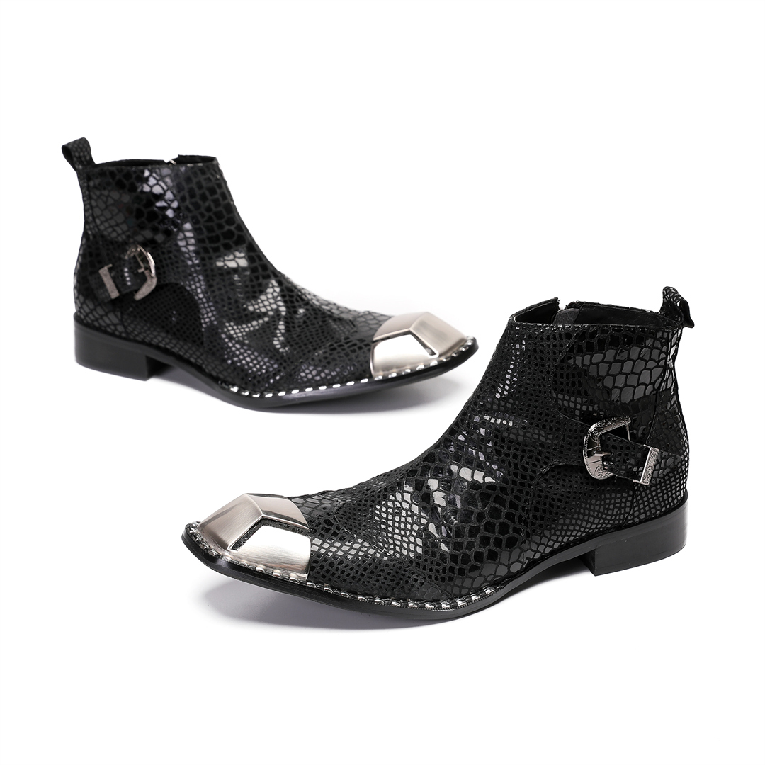 Men'S Formal Style - British Black Cow Leather Men Party