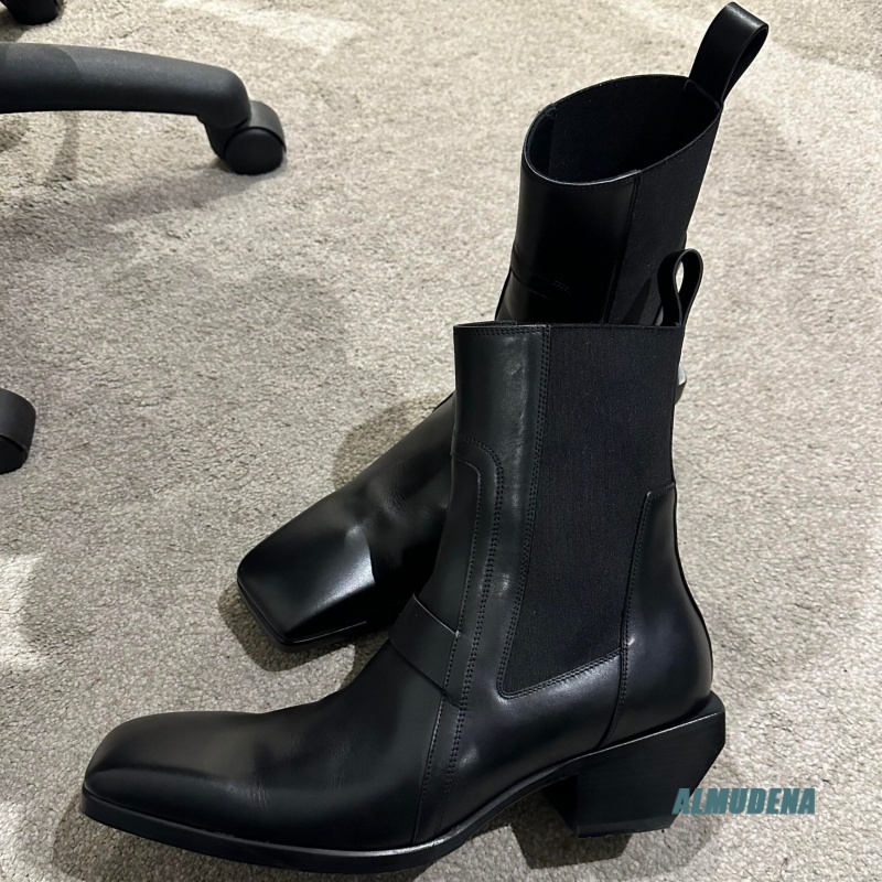 Square Toe Men's Black Leather - Men'S Formal Style ulasan dan harga