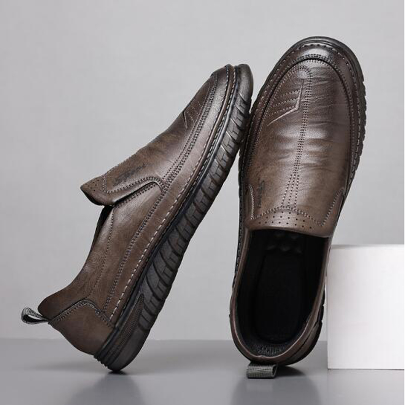 Leather shoes Men's casual sho - Formal Upper Wear Men ulasan dan harga