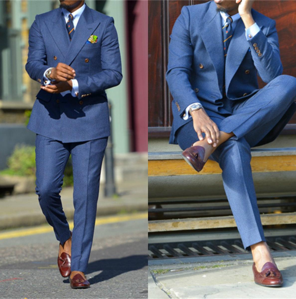 Dark Blue Formal Mens Suits Tw - Men Formal Wear Pants ulasan dan harga