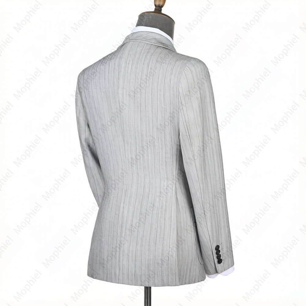 Mophiel Light Grey Men Suits S - Men Formal Wear Pants ulasan dan harga