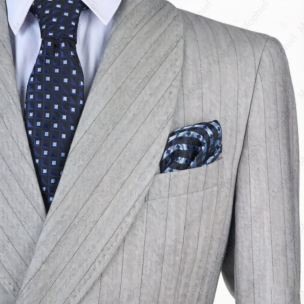 Mophiel Light Grey Men Suits S - Men Formal Wear Pants ulasan dan harga