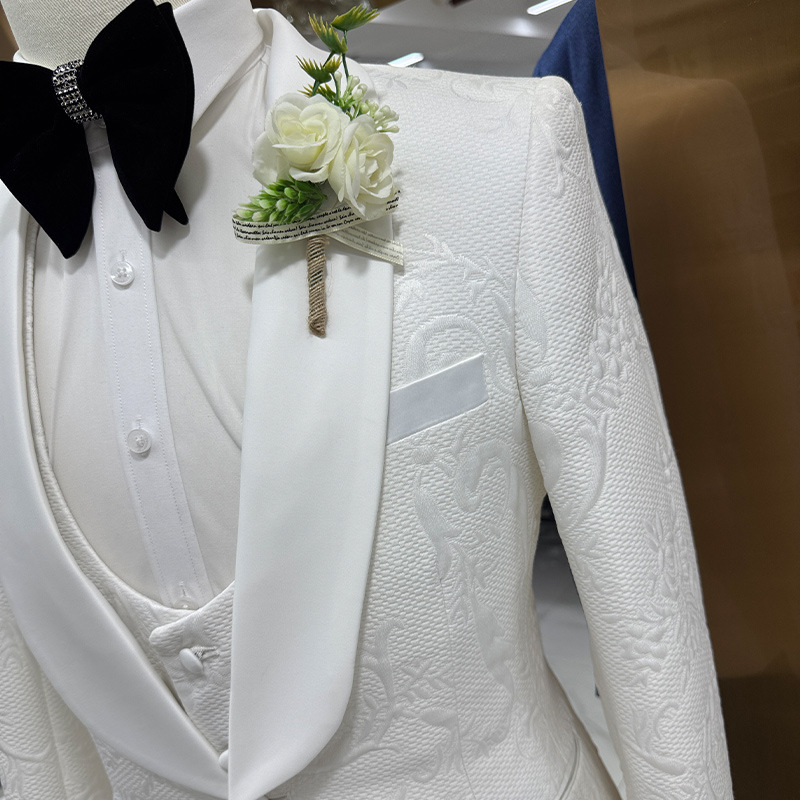 Men Wedding Suit White 3 Piece - Men Formal Wear Pants ulasan dan harga