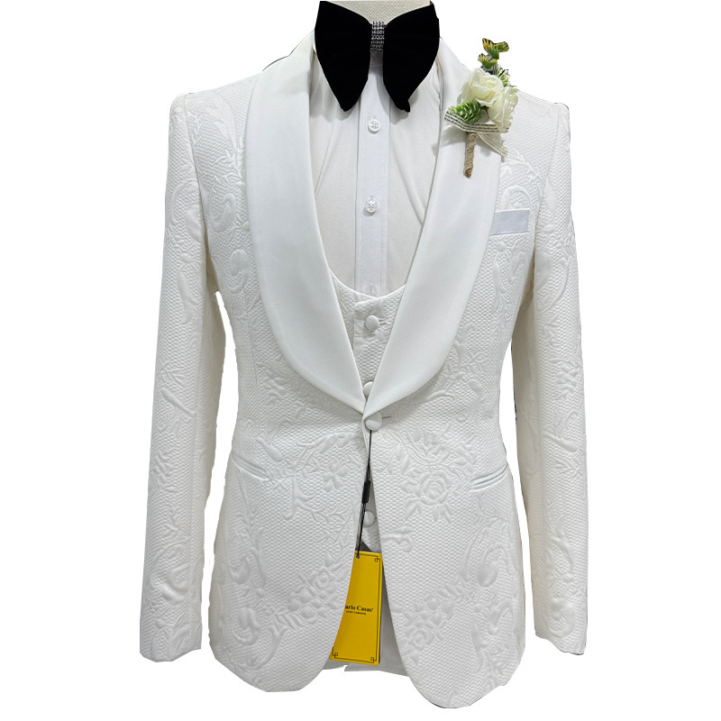 Men Wedding Suit White 3 Piece - Men Formal Wear Pants ulasan dan harga