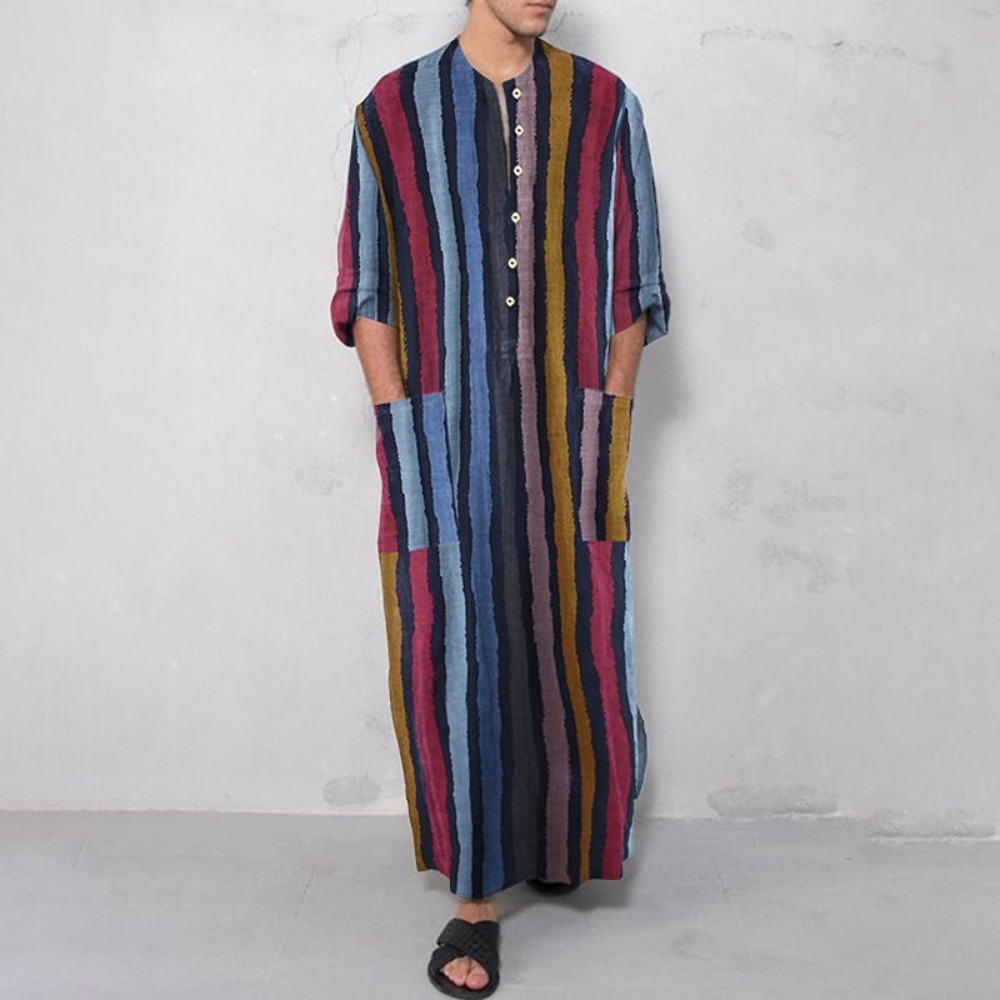 2026 New Striped Printed Musli - Arabic Formal Wear Men ulasan dan harga