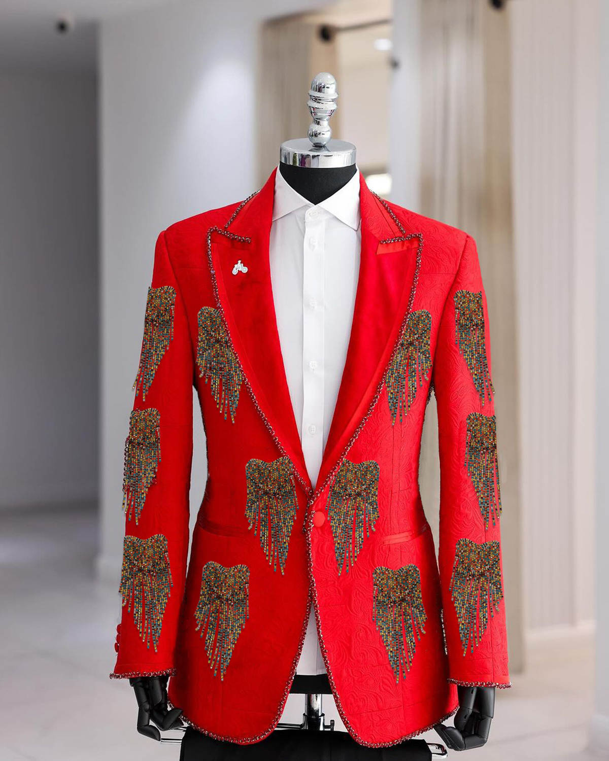 Fashion Wedding Men Suit Cryst - Formal Wear For Men Black Suit ulasan dan harga