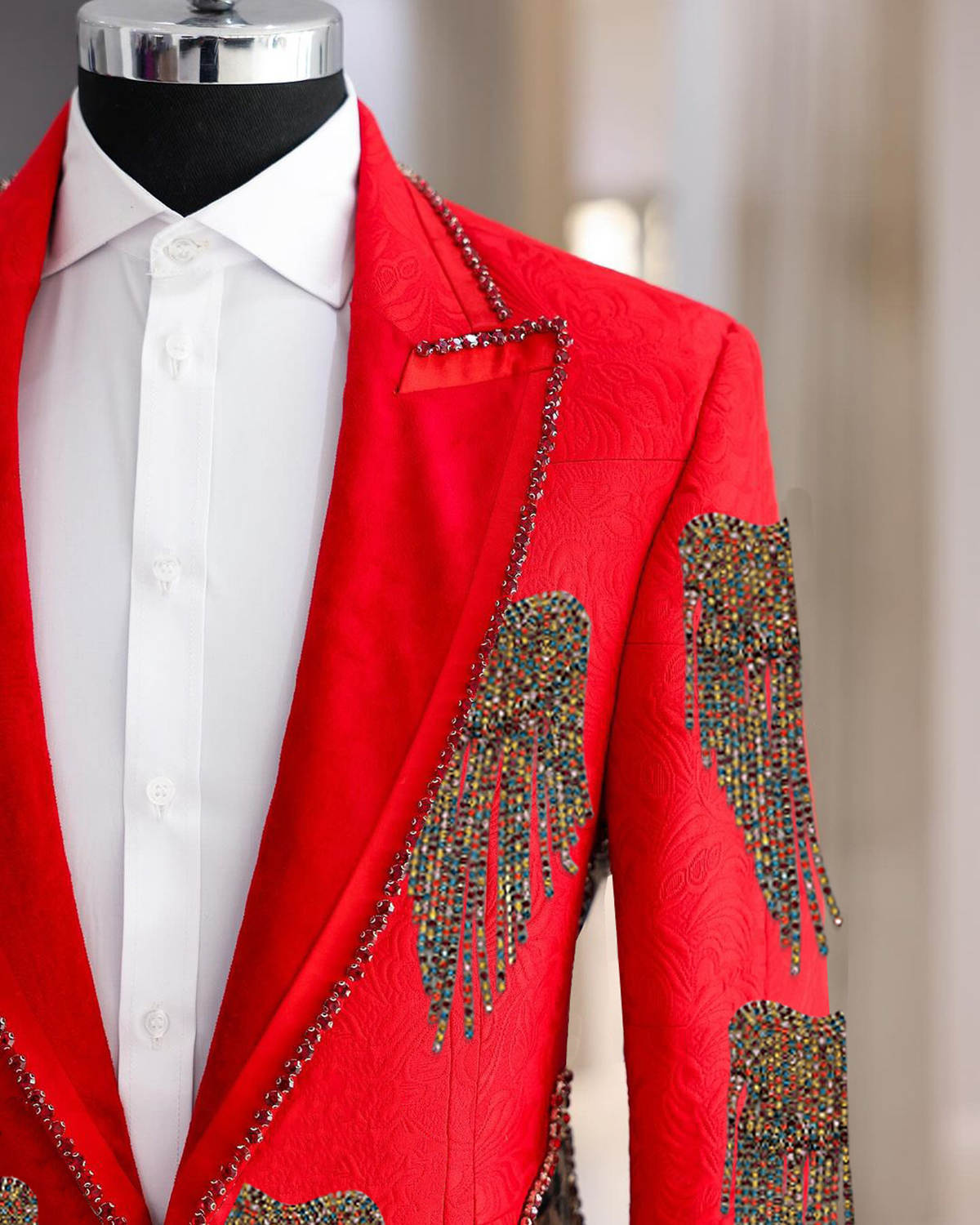 Fashion Wedding Men Suit Cryst - Formal Wear For Men Black Suit ulasan dan harga