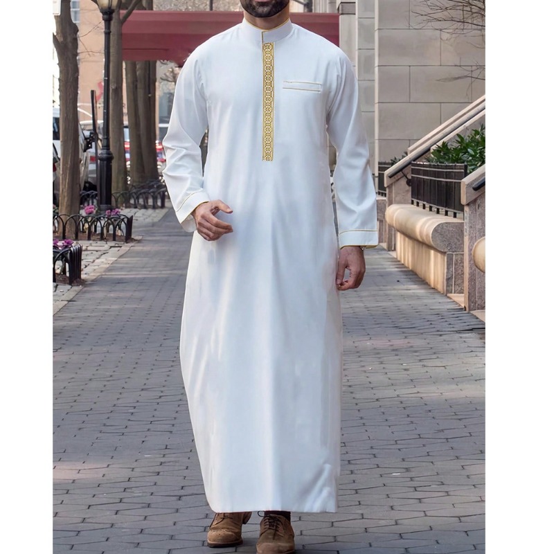 Arabic Mens Thobe Embroidered  - Arabic Formal Wear Men ulasan dan harga
