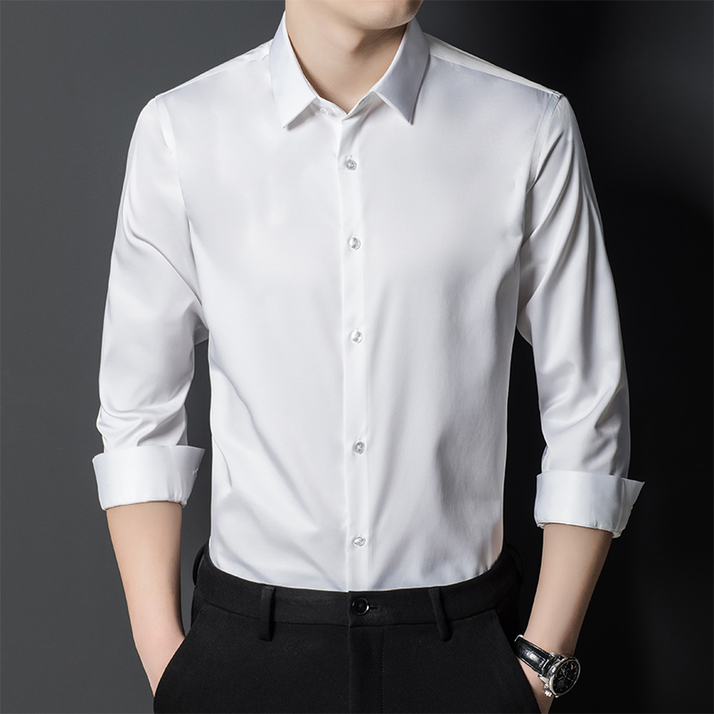 Men's Mulberry Silk Shirt Clas - Men Formal Office Wear Shirts ulasan dan harga