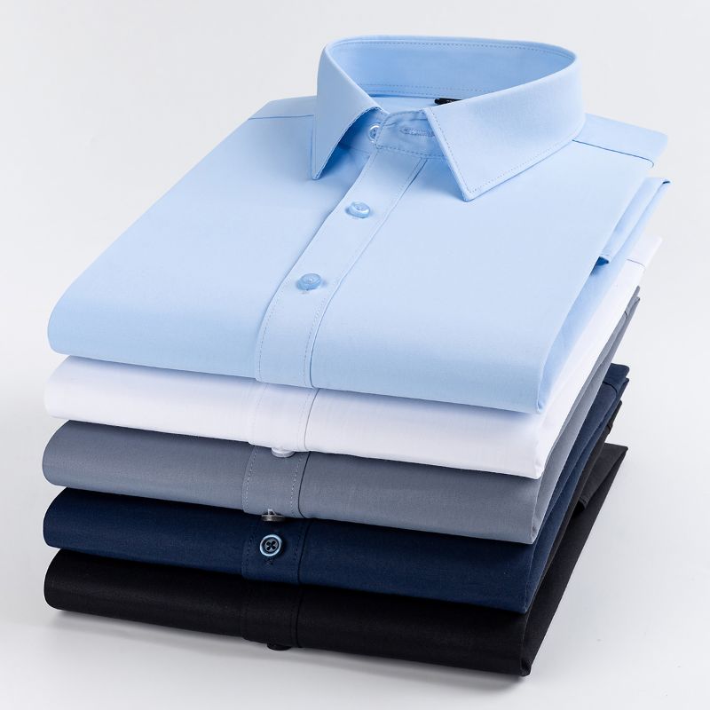 New Men's Slim Fit Short Sleev - Men Formal Office Wear Shirts ulasan dan harga