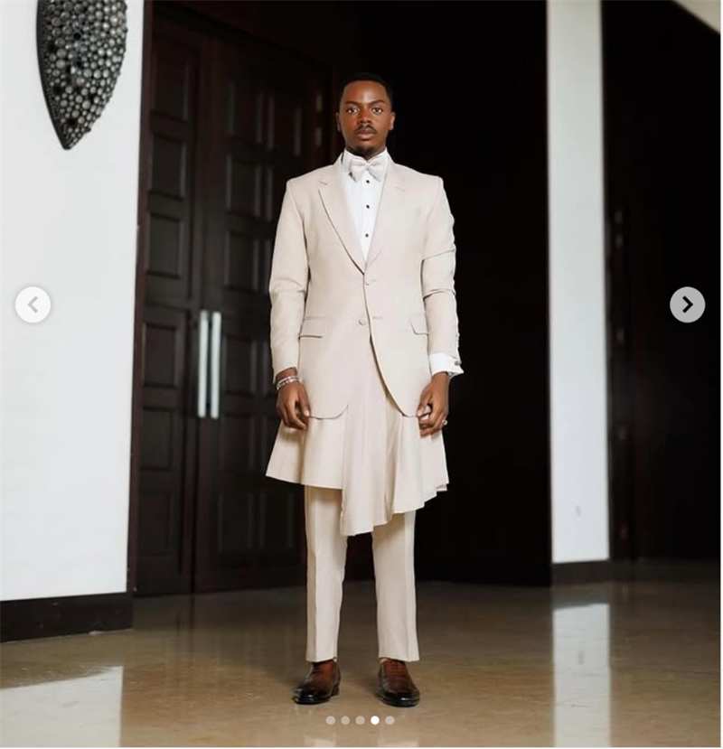 Beige Men Suit Set 2 Piece Bla - Arabic Formal Wear Men ulasan dan harga