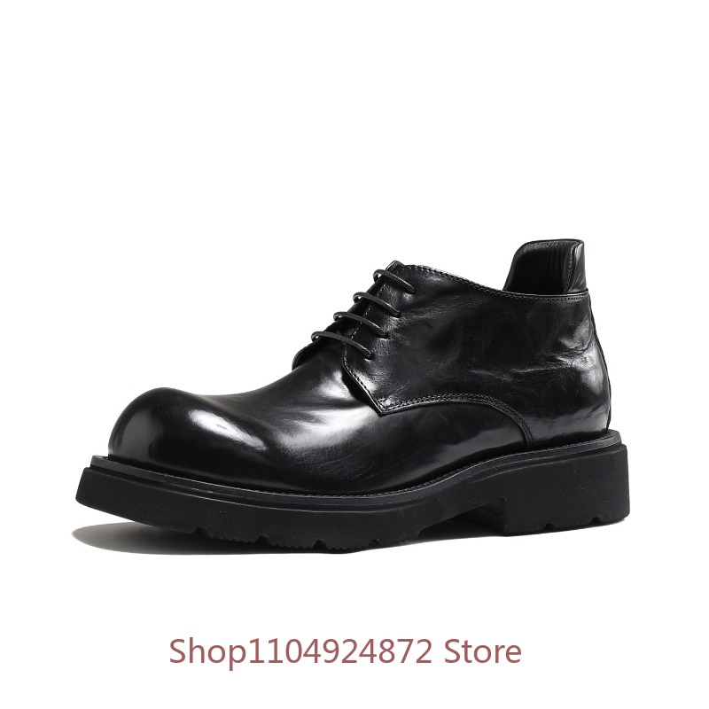 Luxury Fashion Round Toe Derby - Men'S Formal Style ulasan dan harga