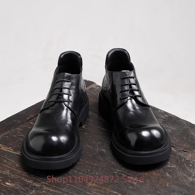 Luxury Fashion Round Toe Derby - Men'S Formal Style ulasan dan harga