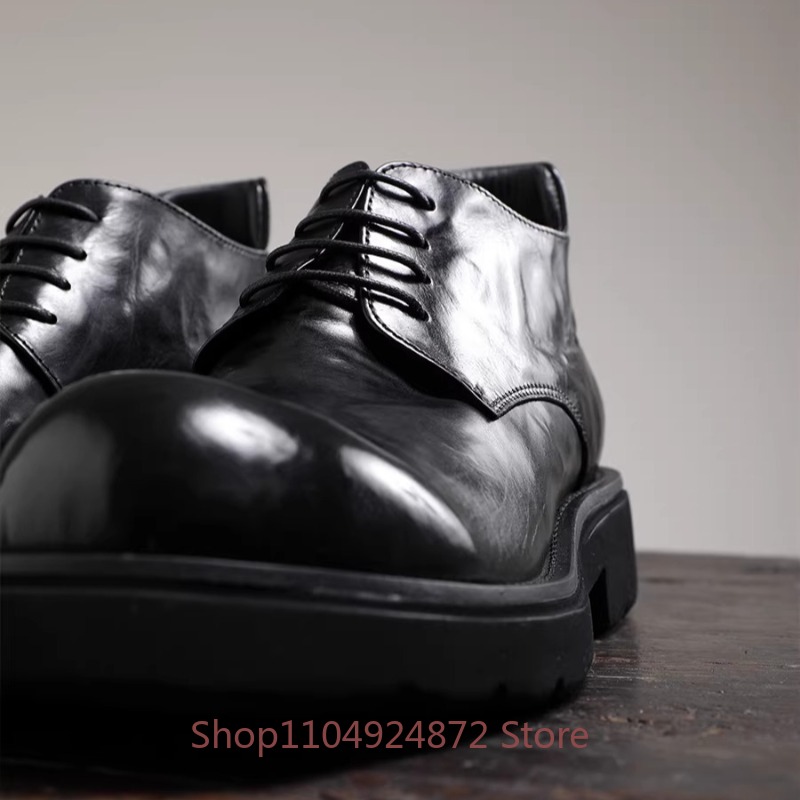 Luxury Fashion Round Toe Derby - Men'S Formal Style ulasan dan harga
