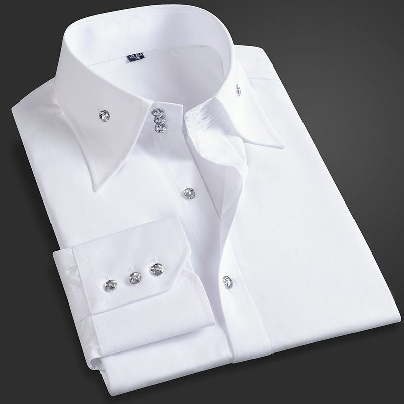 Spring Autumn Men's Executive  - Men Formal Office Wear Shirts ulasan dan harga