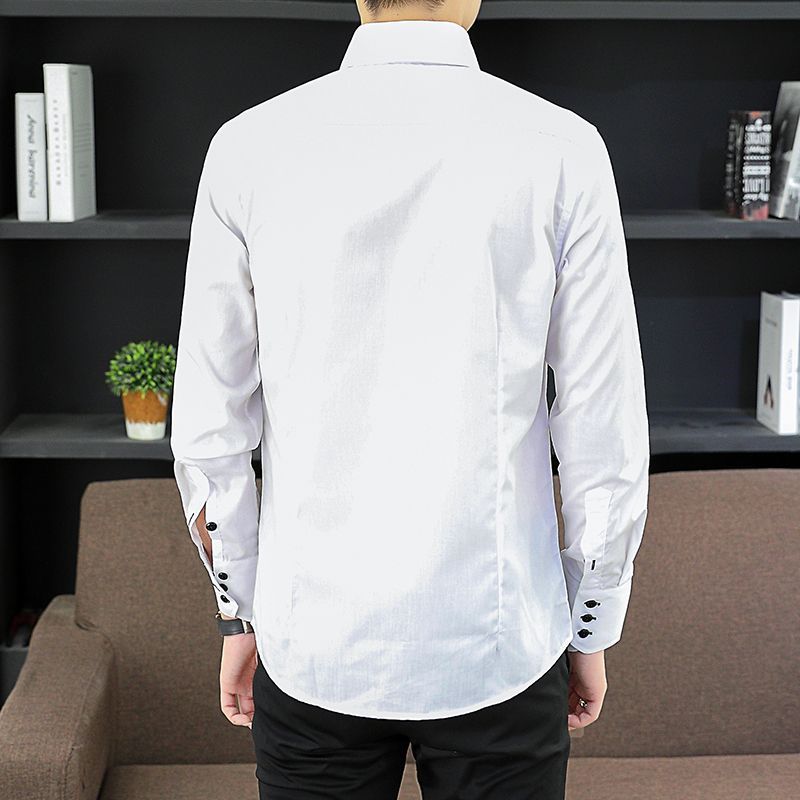 Spring Autumn Men's Executive  - Men Formal Office Wear Shirts ulasan dan harga