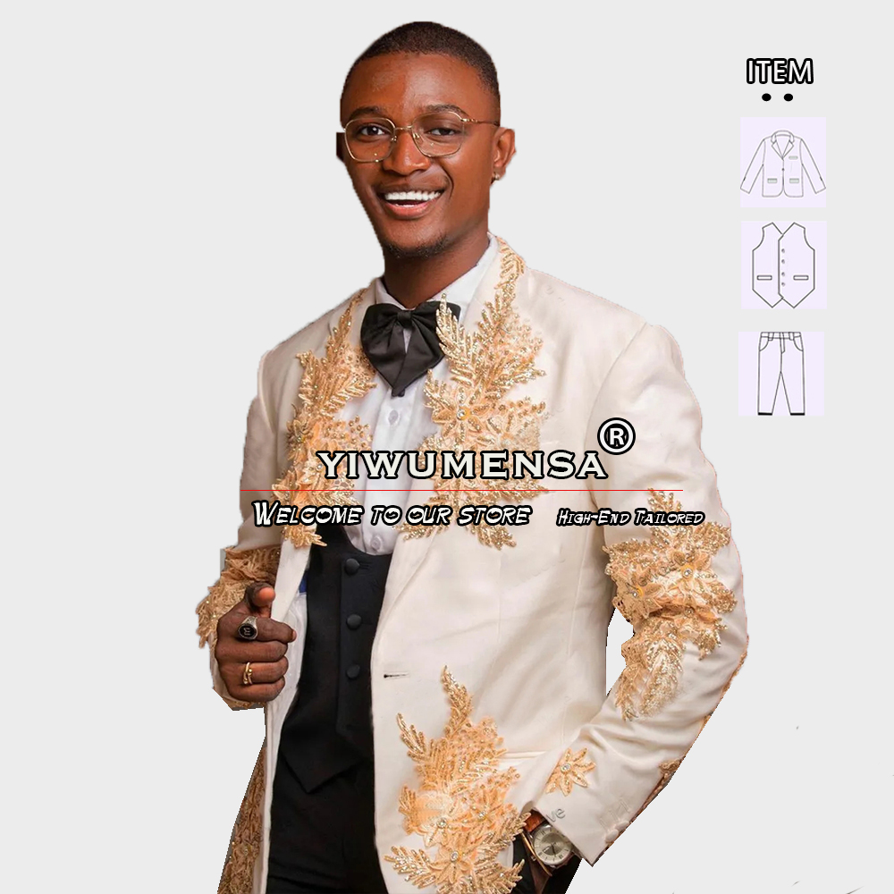 Customized 3 Pieces Suits Men  - Men Formal Wear Pants ulasan dan harga