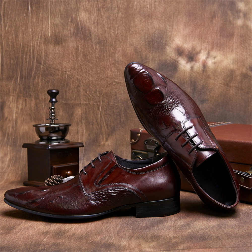 Cowhide Embossed Crocodile Pat - Men'S Formal Style ulasan dan harga